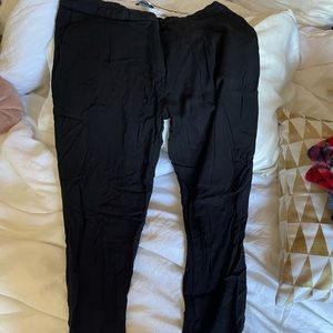 Black H&M Cropped Tapered Trousers